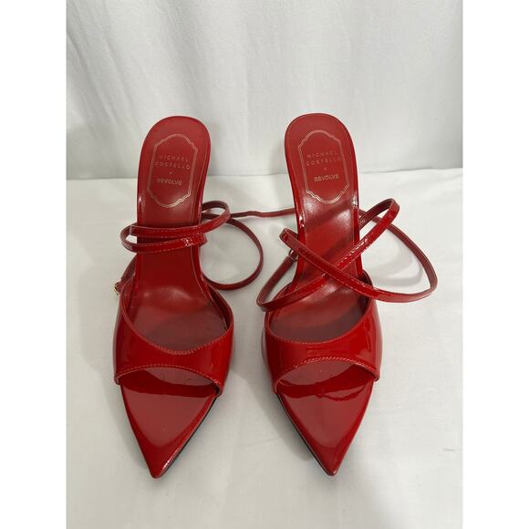 Michael Costello 'Tanya' Strappy Red Heels Size 8 - Picture 2 of 5
